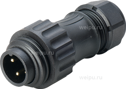 картинка Вилка кабельная 3+pe, укороченный зажим Weipu WA22J4TK2II