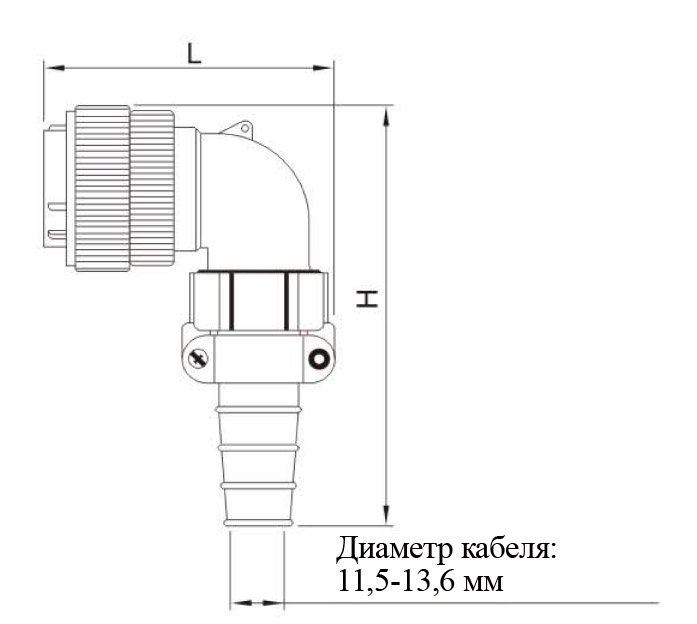 Чертеж вилка кабельная угловая