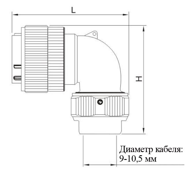 Чертеж вилка кабельная угловая