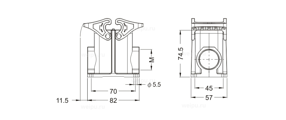 Размеры HB6B-SFH-2L/C-M32