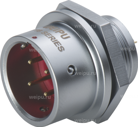 Фото SF1612/P71-PT Вилка на панель, крепление гайкой Weipu