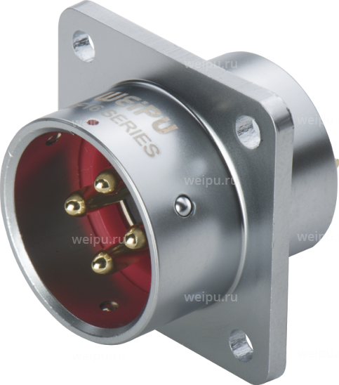 Фото SF1613/P3B1-PT Вилка на панель с кв. фланцем Weipu