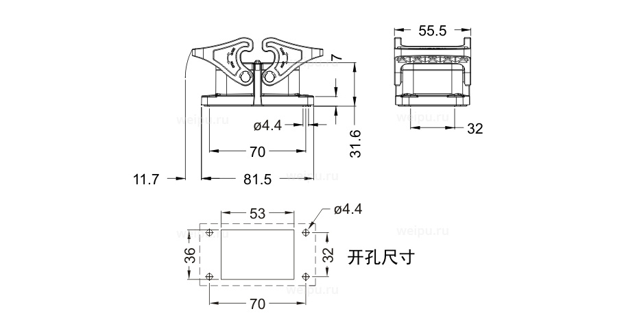 Размеры HB6B-ST-2L/C