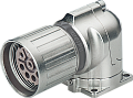 Фото M23DK6ZLGN Розетка панельная с кв. фланцем угловая Weipu