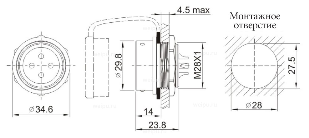 Размеры SA2812/S4S2
