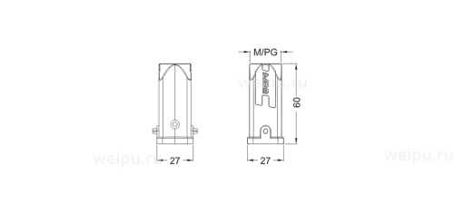 Размеры HA3A-PT-2B-PG13.5