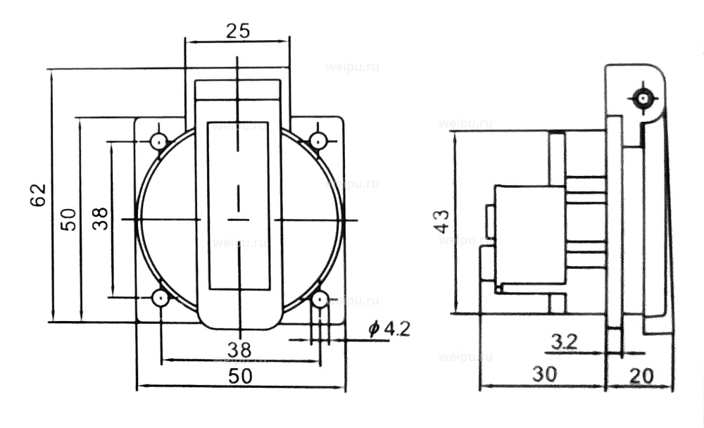 Размеры TYP1601