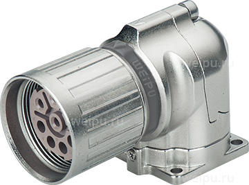 Фото M23DK8ZLGY Розетка панельная с кв. фланцем угловая Weipu