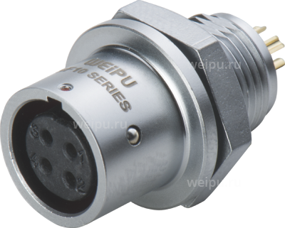 Фото SF1012/S2-PT Розетка на панель, крепление гайкой Weipu
