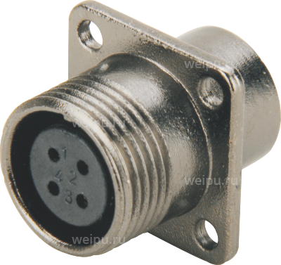 Фото ST1214/S4-PT Розетка на панель экран. с квадратным фланцем Weipu