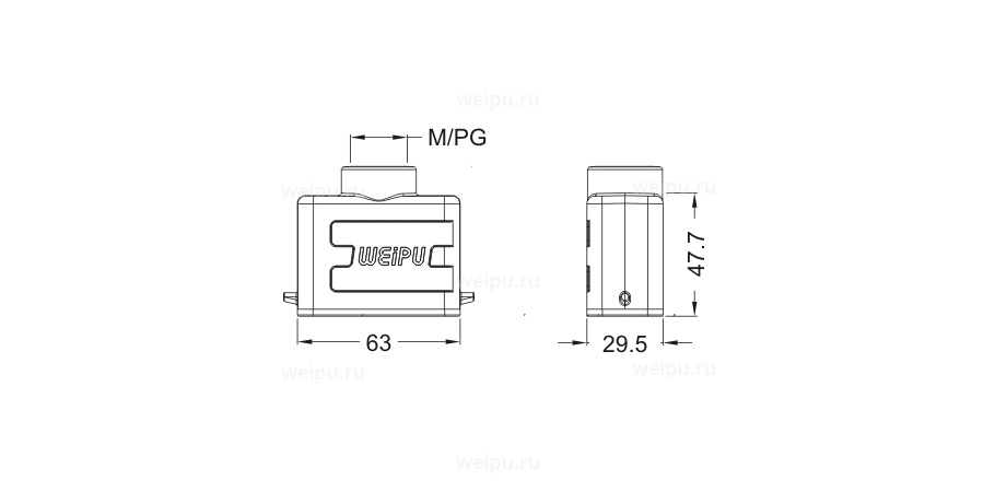 Размеры HA10A-PT-2B-PG13.5