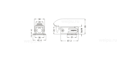 Размеры HA3A-SF-1L/W-PG13.5