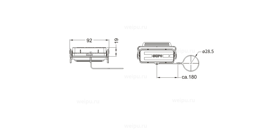 Размеры HA16A-MCV-2B/2S