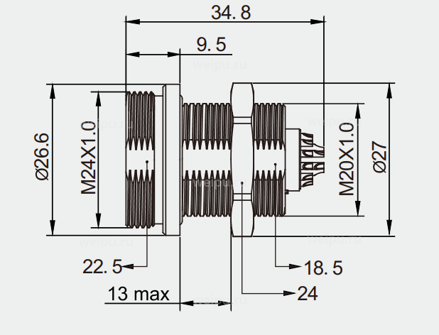 Размеры ZVB.3W.304.CLL