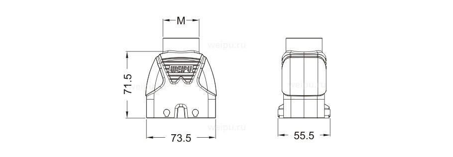 Размеры HB10B-PTH-4B-M25