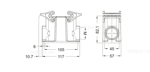 Размеры HB16B-SFH-2L/C-2M32