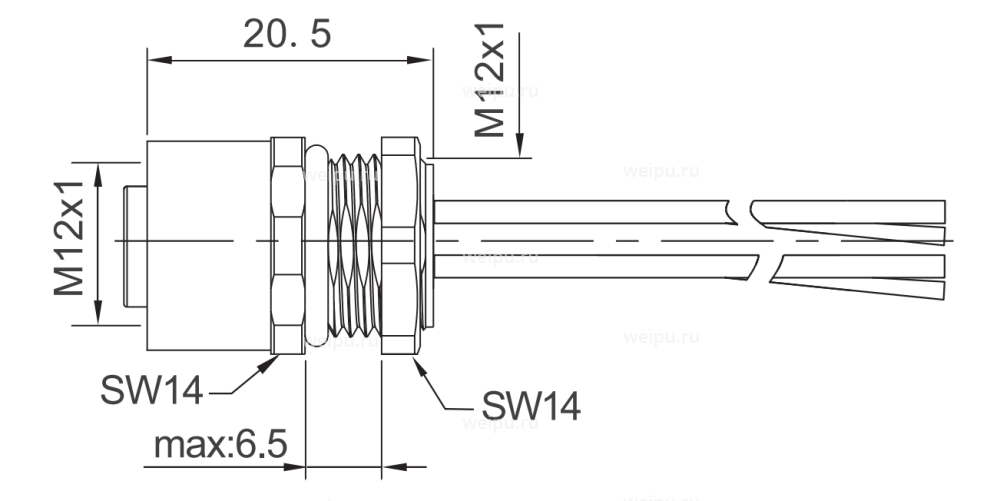 Размеры M12K08AZM-CM12L-0.5W-24A