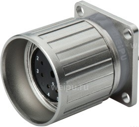 Фото M23SK19ZN Розетка панельная с кв. фланцем Weipu