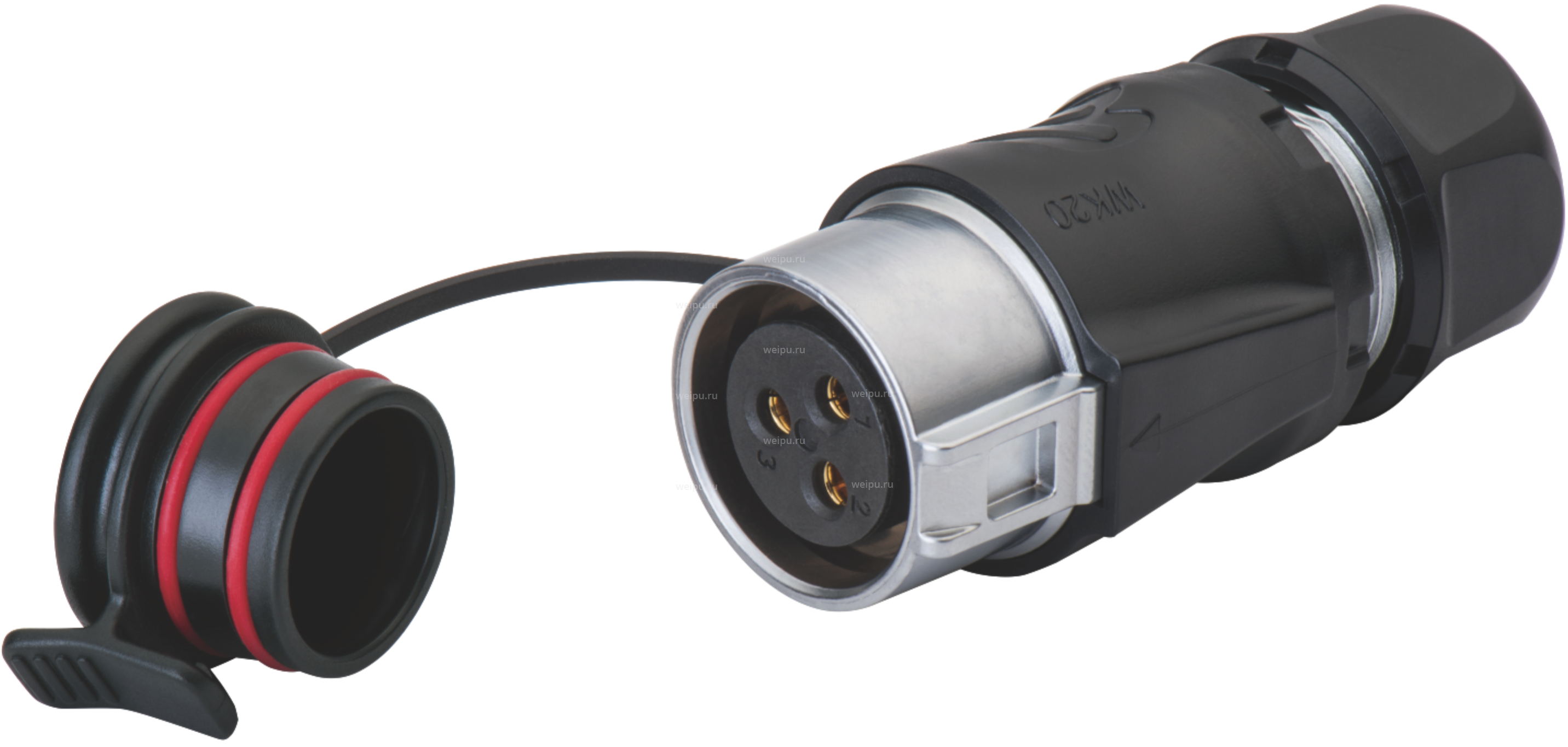 Фото WK20J5BZEP-1-II Вилка межкабельная экран. Weipu