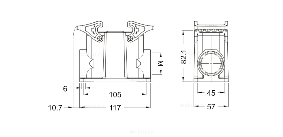 Размеры HB16B-SFH-2L/C-M40