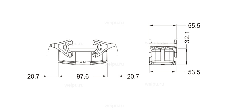 Размеры HB16B-CV-2L/C