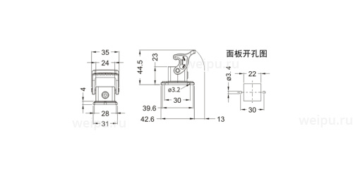 Размеры HB3A-ST-1L/C