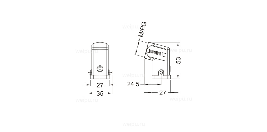 Размеры HB3A-PS-2B-PG11