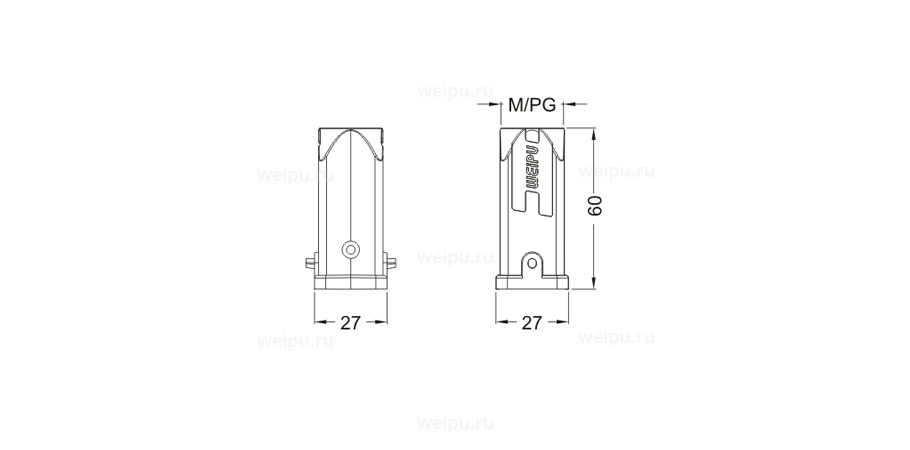 Размеры HA3A-PT-2B-PG11