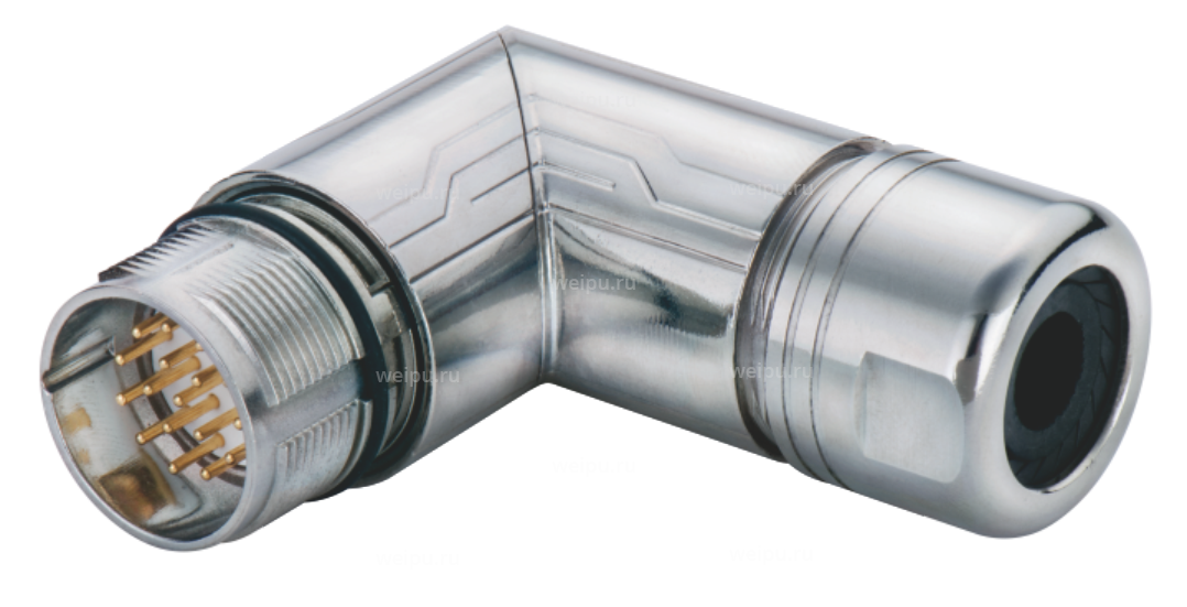 Фото M23XSJ9TLII Вилка кабельная экран. угловая Weipu