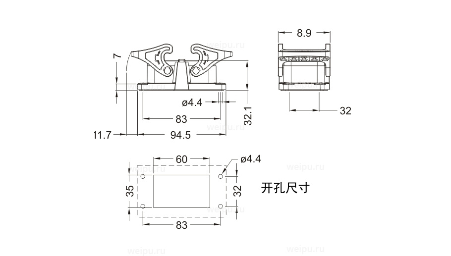 Размеры HB10B-ST-2L/C