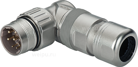 Фото M23DJ8TLSIIBK Вилка кабельная экран. угловая Weipu
