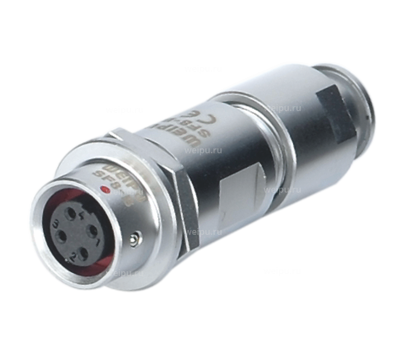 Фото SF811S/S6II Розетка межкабельная с зажимом и защитой от перегиба Weipu
