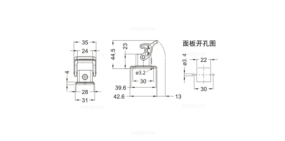 Размеры HB3A-ST-1L/C