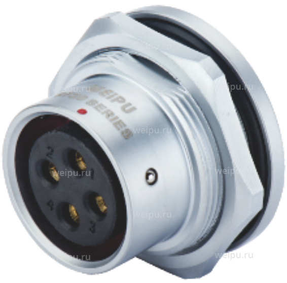 Фото SF2015/S15-PS Розетка на панель, крепление гайкой снаружи Weipu