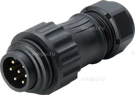картинка Вилка кабельная 6+pe, укороченный зажим Weipu WA22J7TK1I