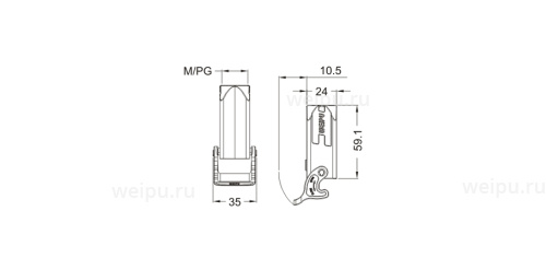 Размеры HB3A-MC-1L/C-M20