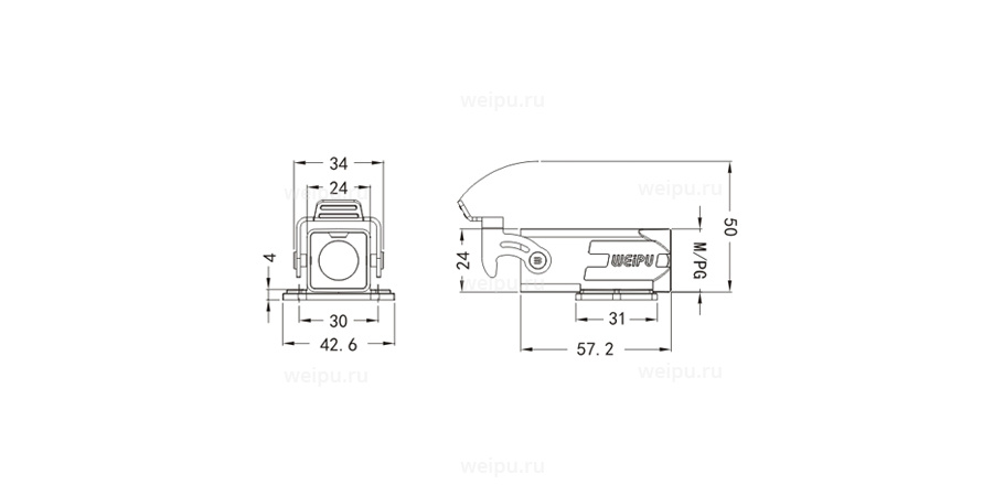 Размеры HA3A-SF/ST-1L/W-PG11