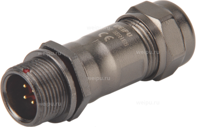 Фото ST1211/P6-PT Вилка межкабельная экран. Weipu