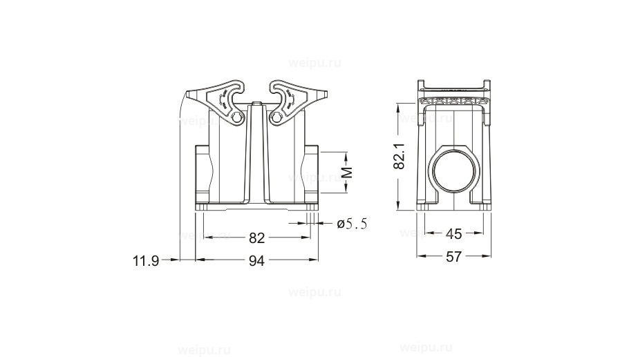 Размеры HB10B-SFH-2L/C-2M32