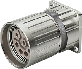 Фото M23DK6ZBK Розетка панельная с кв. фланцем Weipu