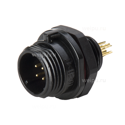 Фото SP1312/P6C Вилка на панель, крепление гайкой Weipu